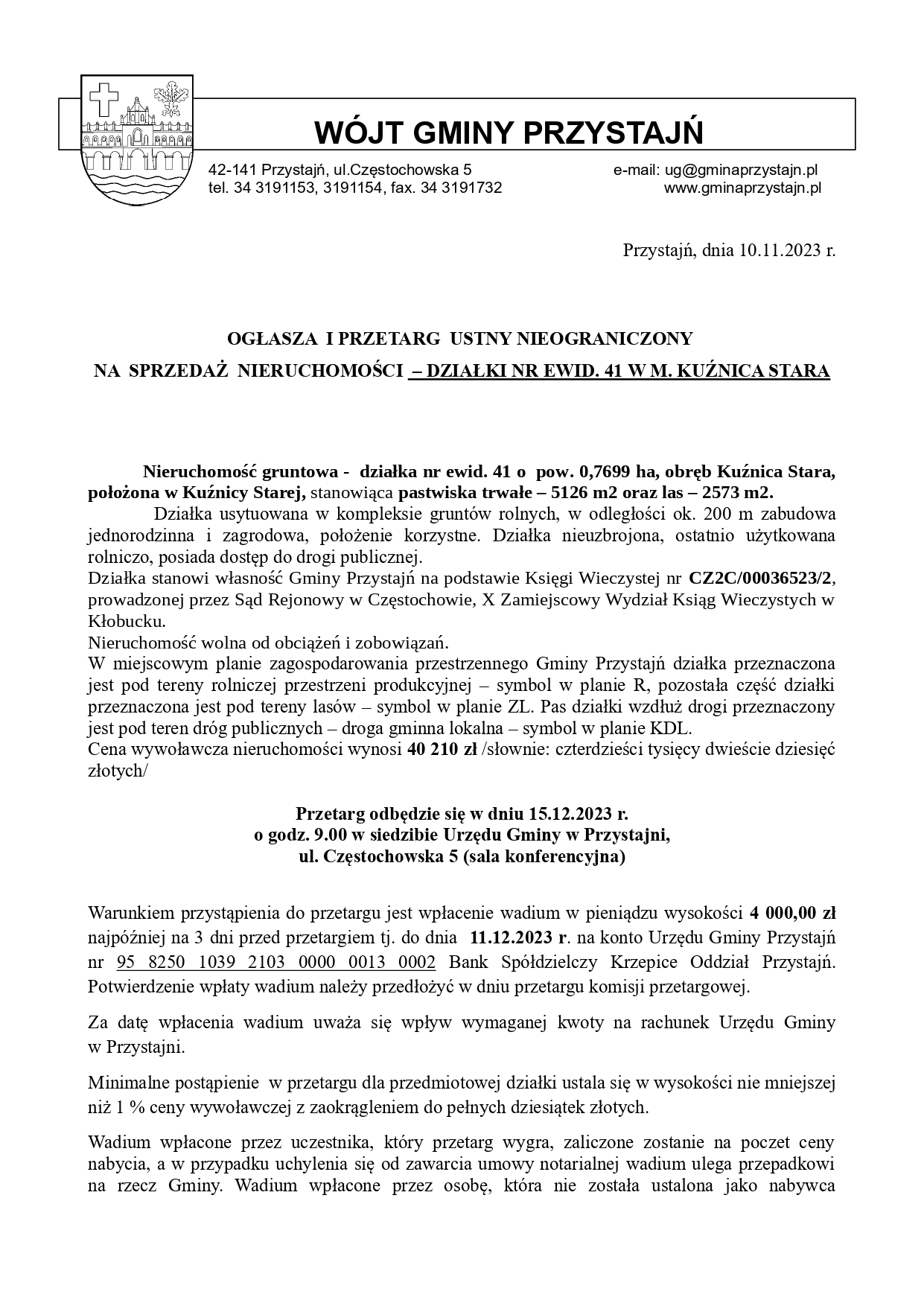 ogłoszenie przetargu Kuźnica Stara dz. 41 (1)_page-0001